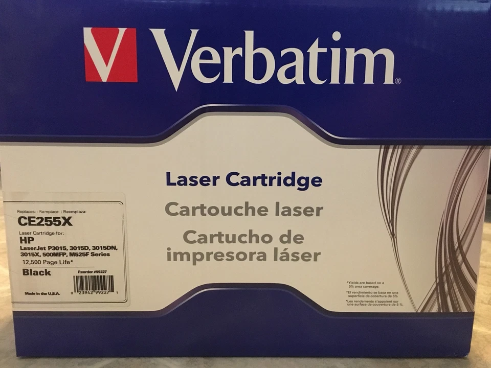 Cartucho de tóner láser Verbatim CE255X nuevo negro para HP LaserJet envío gratuito  Foto 1 de 2