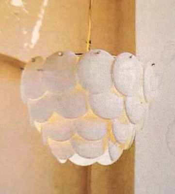 White Boho 15" Chandelier 5 Lights, Modern Dining Room Chandelier Over Table - Image 1 of 4