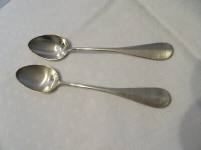 2 petites cuillères en argent massif poinçon minerve orfèvre ?acque 35gr - Photo 1/4