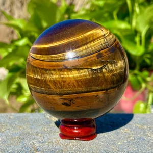 433G Natürlicher Tigerauge Stein Quarz Kugel Kristallkugel Gestein Heilung - Bild 1 von 15