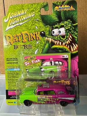 Johnny Lightning Street Freaks 2025 R2B 1957 Chevy Ambulance RAT FINK #JLSF031 - Image 1 of 4