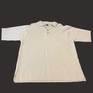 Tommy Bahama Poloshirt Herren Größe L Kurzarm Weiß/Beige Seidenmischung - Bild 1 von 5