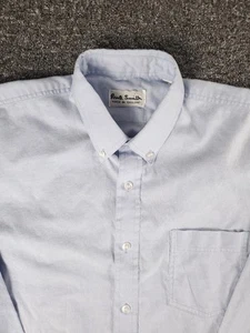 Paul Smith Camicia Uomo XL Blu Pallido Spazzolato Cotone Made in England - Foto 1 di 9