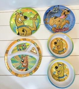 Zak Designs Scooby Doo Vintage Melamine Plates & Cereal Bowls Lot Rare 1999 - Picture 1 of 13