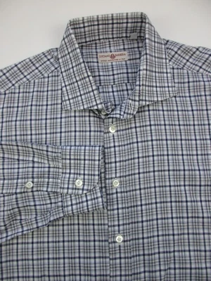 Mens XL Luciano Barbera LS Shirt plaid button Italy - Image 1 of 4