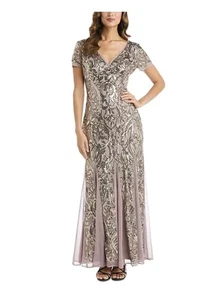 R&M Richards abito da sera donna con paillettes Godet taglia 16W madre della sposa 5515 - Foto 1 di 3