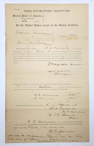 INDIAN TERRITORY-COURT DOCUMENT–US MARSHALL B.H. COLBERT - Picture 1 of 3
