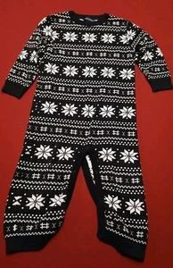Sophie & Sam Black & White Fair Isle Knit One Piece Sleeper 4T 100% Cotton - Picture 1 of 9