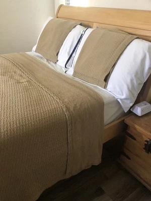 孔雀巷棕褐色 Matelasse Coverlet 套装 棉 King 102x96 英寸 2 个标准 Shams — 第 1/4 张图片