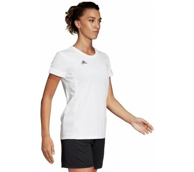 Adidas T-Shirt Damen Sport Kurzarm Weiß Laufen T19 Gym Training SALE S