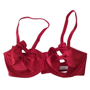 Sujetador Victoria's Secret Dream Angels con lazo rojo 34D copa Peep Wicked Peekaboo - Imagen 1 de 5