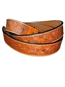 Georgia Stiefel Herren verziertes Leder braun Gürtel 1 1/2" Größe 44 Georgia ohne Schnalle - Bild 1 von 3