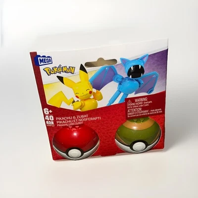 Mega Pokemon Pokeball Pikachu & Zubat Two Pack Brand New Factory Sealed - Image 1 of 2