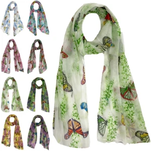Leichter Damen Sommer 20% Seidenschal Halstuch Kopftuch Stola Schmetterling 2339 - Bild 1 von 10