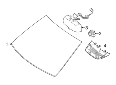 Mercedes Benz Genuine GLE Class 2016-2017 Mirror Inside Black OE 16681008179051 - Изображение 1 из 3