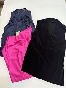 Tahari Pure Sugar Black Blue Pink Tank Top S Small Vs15 - Picture 1 of 6