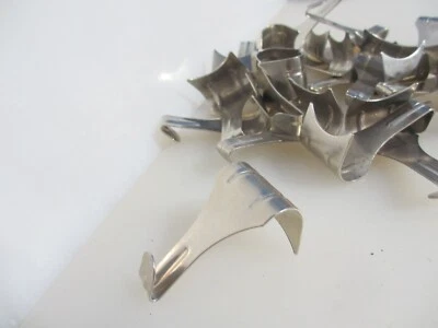 Retro Iron Picture Rail Hook Moulding Hanging Chrome Nickel Silver - £2 each - Image 1 of 4