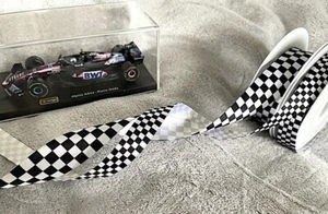 Berisfords FORMULA 1 F1 Chequered Flag Sport Ribbon 15mm & 25mm -various lengths - Picture 1 of 25