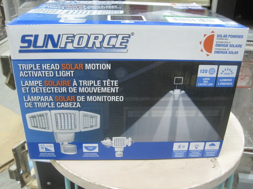 Sunforce 82123 120 Led Triple-Head Solar Motion Light White