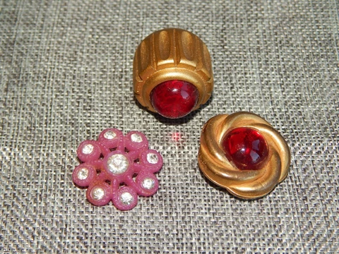Lot of Antique Vtg  Buttons w/ Rhinestone  #317-D Cover