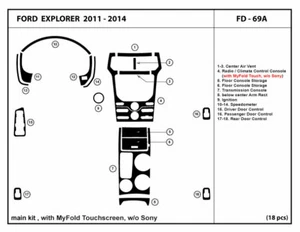 Kit de ajuste de tablero de fibra de carbono para Ford Explorer XLT 2011-2014 superposición interior - Imagen 1 de 1