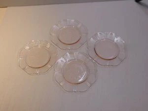 Juego de 4 placas de pan de vidrio Macbeth-Evans American Sweetheart rosa depresión rosa - Imagen 1 de 3