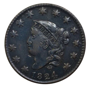 1824 Matron Head or Coronet Large Cent - Picture 1 of 2