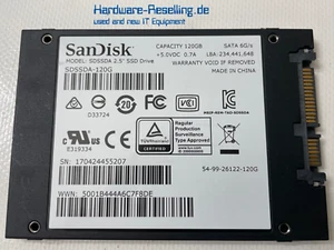 SanDisk 120GB SSD Plus 2,5" SATA III 6G SDSSDA-120G - Bild 1 von 1