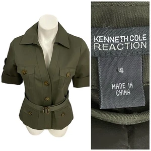 Blazer Kenneth Cole Reaction para mujer talla 4 utilitario safari trabajo oficina chaqueta - Imagen 1 de 13