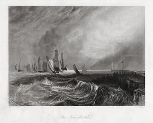 Fischerflotte. Originaler Stahlstich, n. Turner von 1858 - Picture 1 of 1