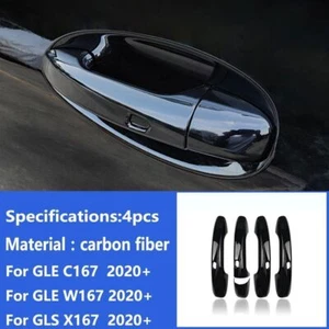 Gloss Black Out Exterior Side Door Handle Cover Trims For Benz GLE GLS 2020-2023 - Imagen 1 de 4
