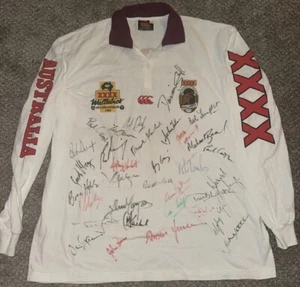 Australia Wallabies Rugby Union Signed 1992 Tour Shirt - Large - Picture 1 of 17