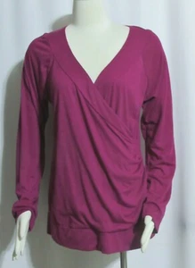 NEW Womens Ladies NEW DIRECTIONS Fuchsia Faux Wrap Stretch Blend Ruched Top XL - Picture 1 of 5