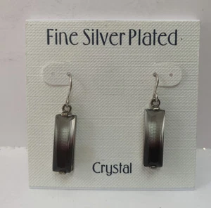 Crystal Dangle Ombre Earrings Crafted in Silver Plate NEW - Picture 1 of 7