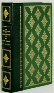 HUCKLEBERRY FINN by MARK TWAIN - ILLUS FROM THE 1885 1st ED - FRANKLIN LEATHER - Imagen 1 de 1