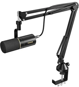 Dynamic Microphone, USB/XLR PC Microfono with Boom Arm Stand for Podcast, Rec... - Picture 1 of 23