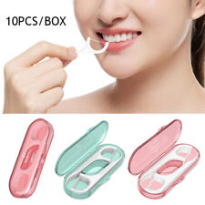 10pcs Dental Floss Sticks Portable Box Disposable Toothpicks Interdental Brush`