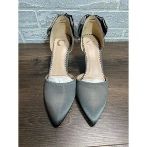 Journee Collection Tanzi Women's Gray Satin Bow Pumps Size 8.5 Formal - Picture 1 of 5