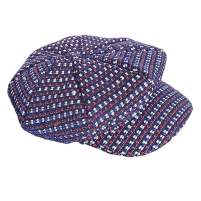 Chapéu jornaleiro bordado vermelho, branco e azul Magid Hats novo sem etiquetas tamanho único - Imagem 1 de 4