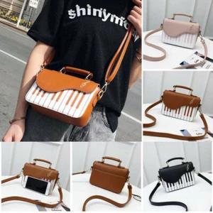 Mujeres Niñas Patrón de Piano Cuero PU Bolso de Mano Nota Mensajero Niñas Bolsos de Hombro - Imagen 1 de 14