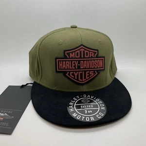 Harley Davidson Motorcycles gewebte Baseballmütze Kappe Herren tailliert Größe 7 3/4 neu mit Etikett - Bild 1 von 8