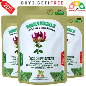 Honeysuckle (Lonicera) Capsules 5500mg-Anti-inflammatory-12% Chlorogenic Acid - Picture 1 of 4