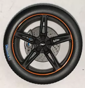 1/18 AB Models Ac Schnitzer Wheels Ideal For BMW Black w/ Orange Stripe AB1038 - Picture 1 of 3