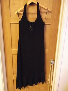BNWT PINEAPPLE STUDIO DEBBIE MOORE HALTER LACE UP FRONT STRETCH DRESS SZ MEDIUM - Picture 1 of 7