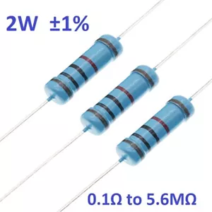 40 Stück 2W Metallfilm Widerstände/Widerstand ±1% 133 Werte verfügbar 0,1Ω bis 5,6MΩ - Bild 1 von 2
