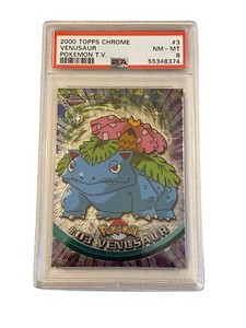 2000 Topps Chrome VENUSAUR #3 Pokemon T.V. PSA 8 Near Mint - MT
