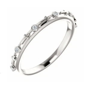 Promise Band Anniversary Ring Cross Statement Gift 14k White Gold Over Size J-T - Picture 1 of 8