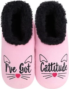 Snoozies Pairable Slipper Socks | House Slippers Medium, I've Got Cattitude - Foto 1 di 6