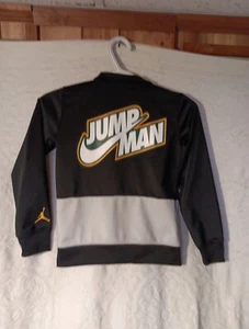 Air Jordan Boys Small 6-7 Warm-up Jacket Black, Green & Yellow Jumpman Packers - Picture 1 of 12