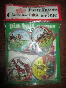 PACKAGE Of 8 Vintage CARROUSEL Party Favors PINBALL GAMES - 1970's - Picture 1 of 4